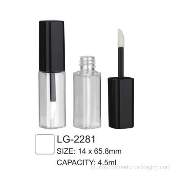 Contêiner de gloss de gloss quadrado de plástico Cosmético LG-2281